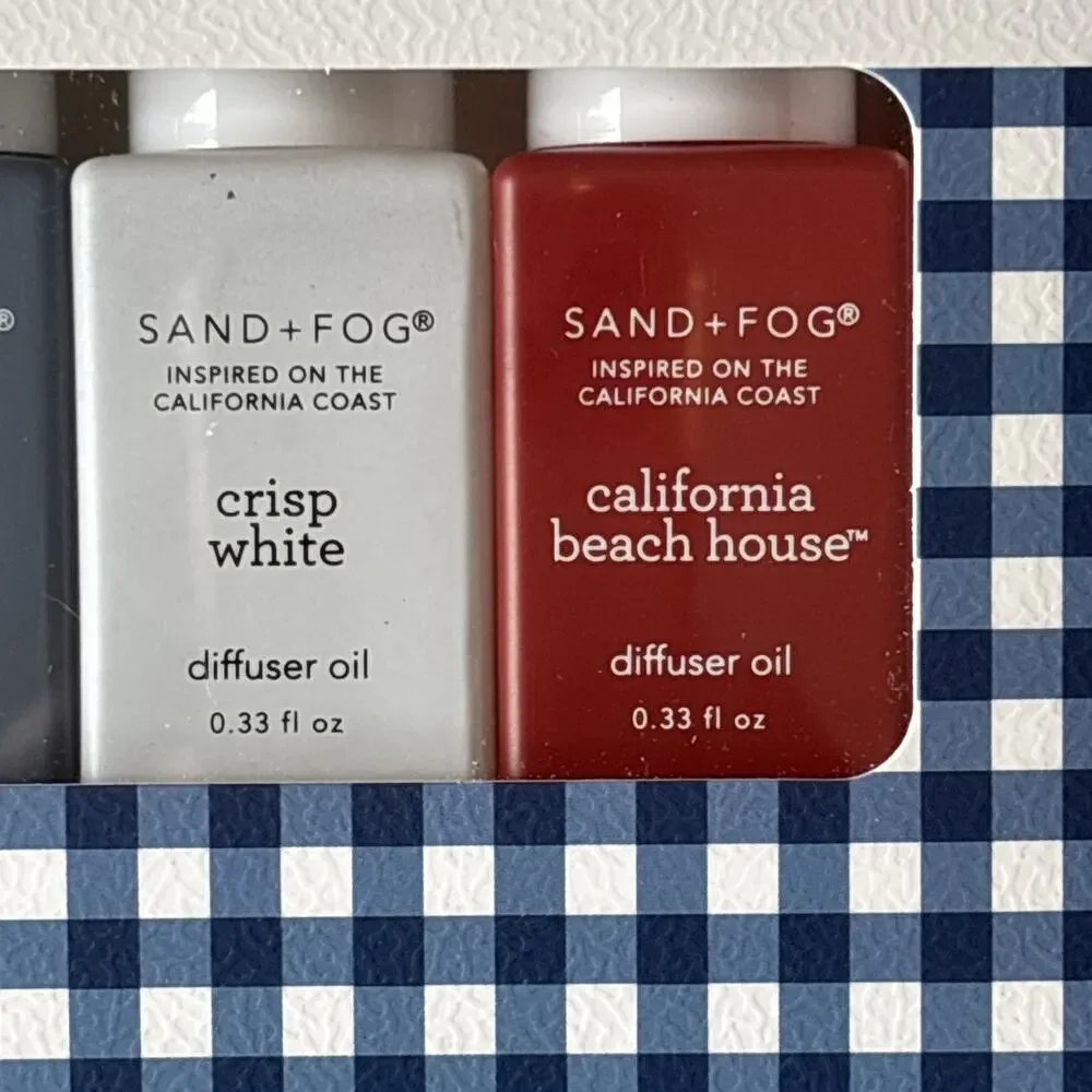 Sand + Fog Fragrance Diffuser Oil 4 pk Midnight Blue Citrus Ocean Sea Salt Beach